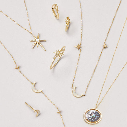 14kt Gold Diamond Star Pendant Necklace